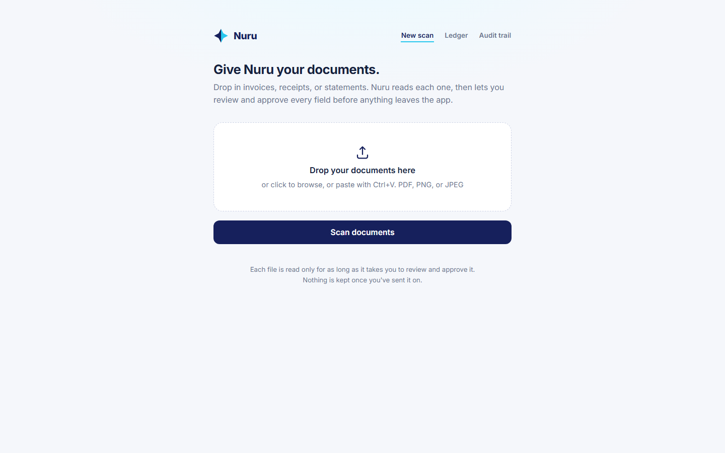 Nuru document scan screen